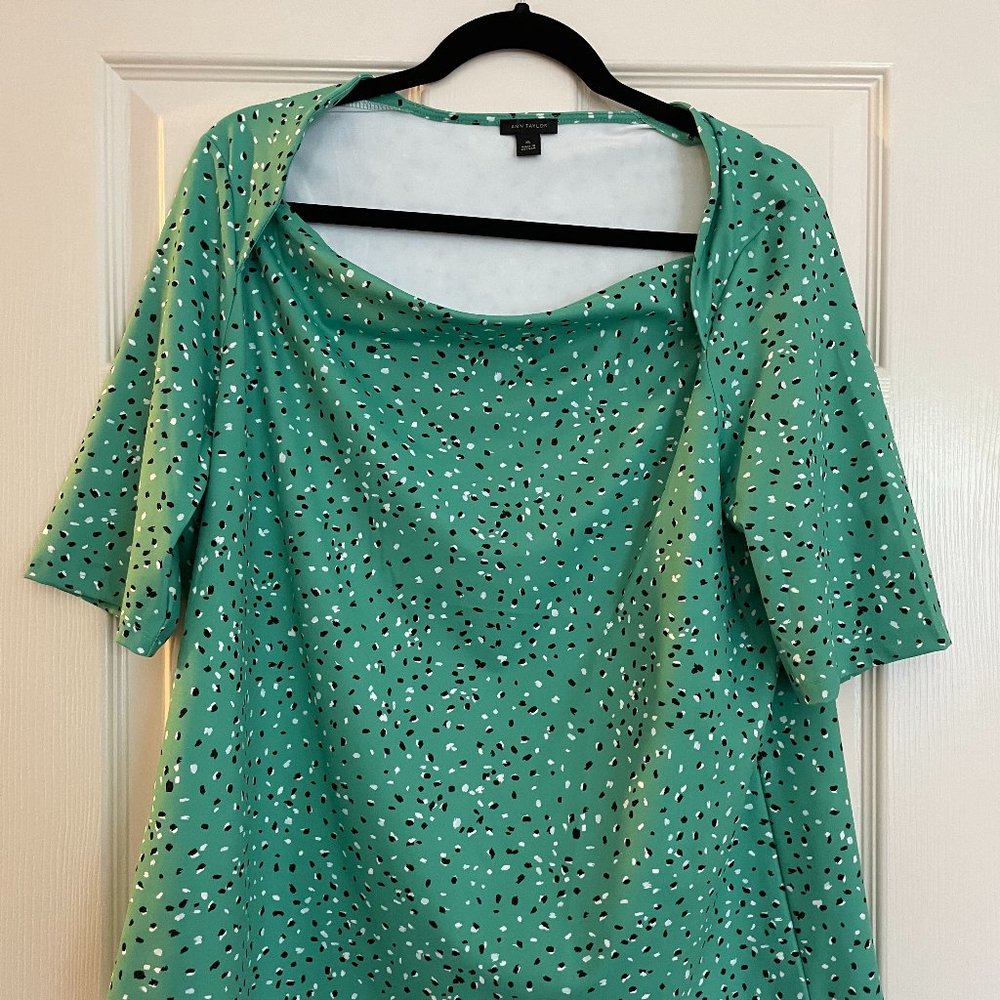 LOFT Seafoam Green Envelope Neck Top
